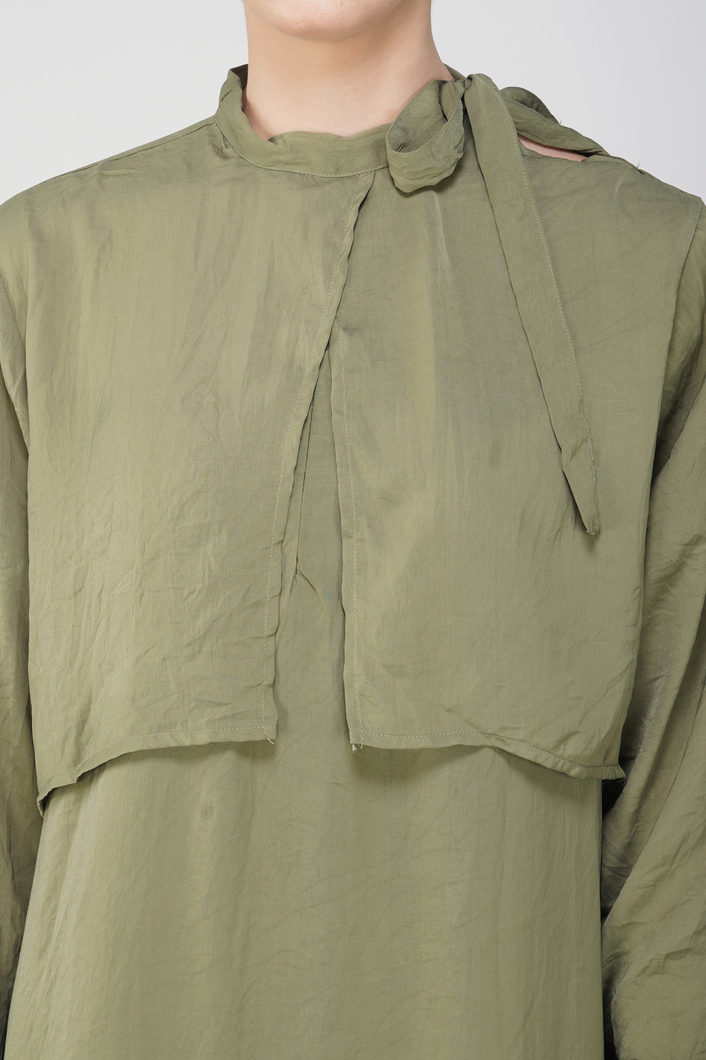 Olive green solid maxi dress