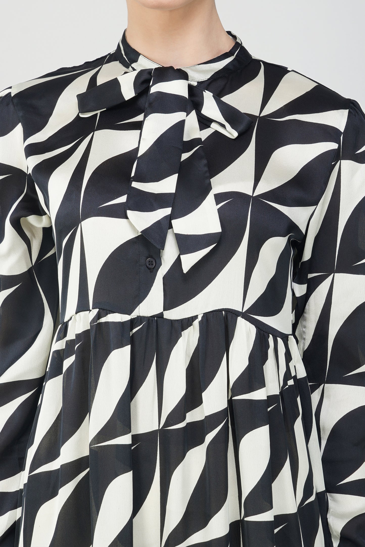 Black and white abstract maxi dress