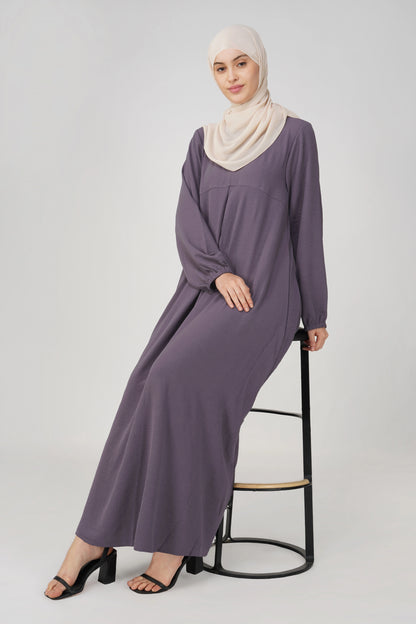 Lavender Solid Maxi Dress