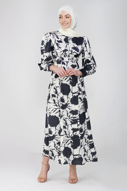 Black and White floral maxi dress