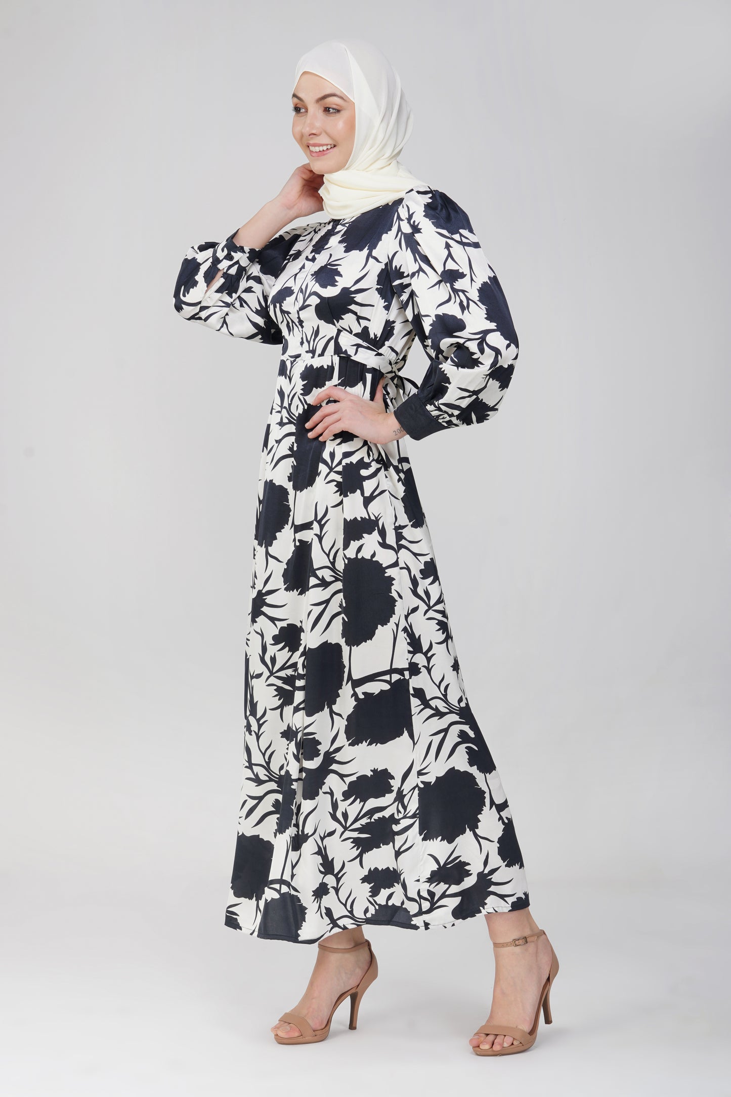 Black and White floral maxi dress