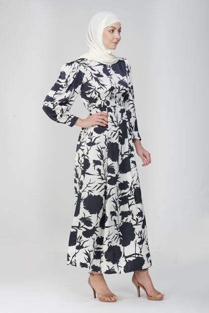 Black and White floral maxi dress