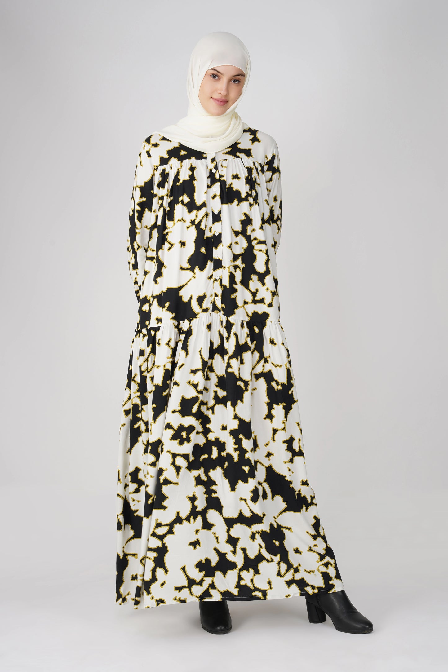 White Print Maxi Dress