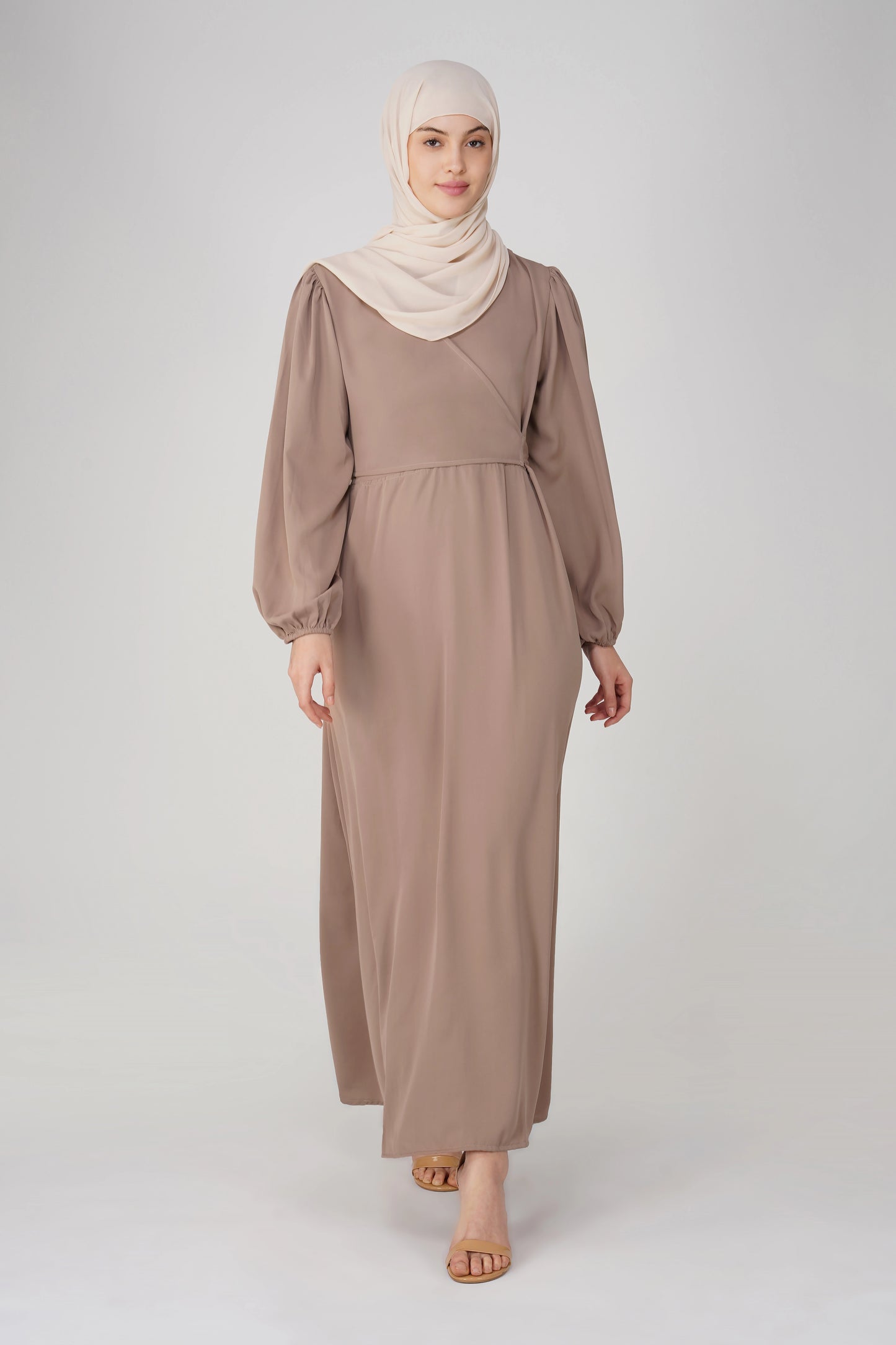 Brown Solid Maxi Dress