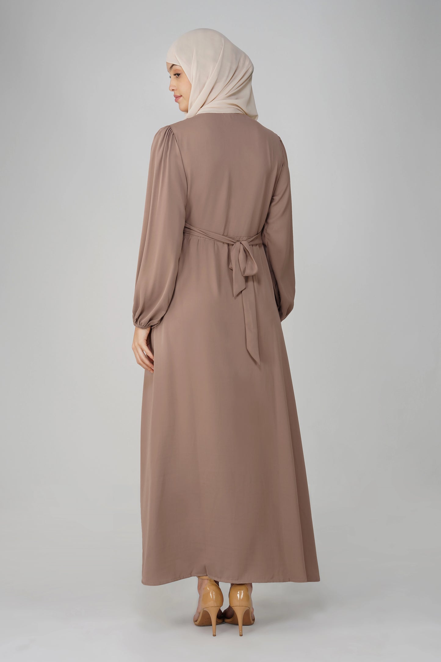 Brown Solid Maxi Dress