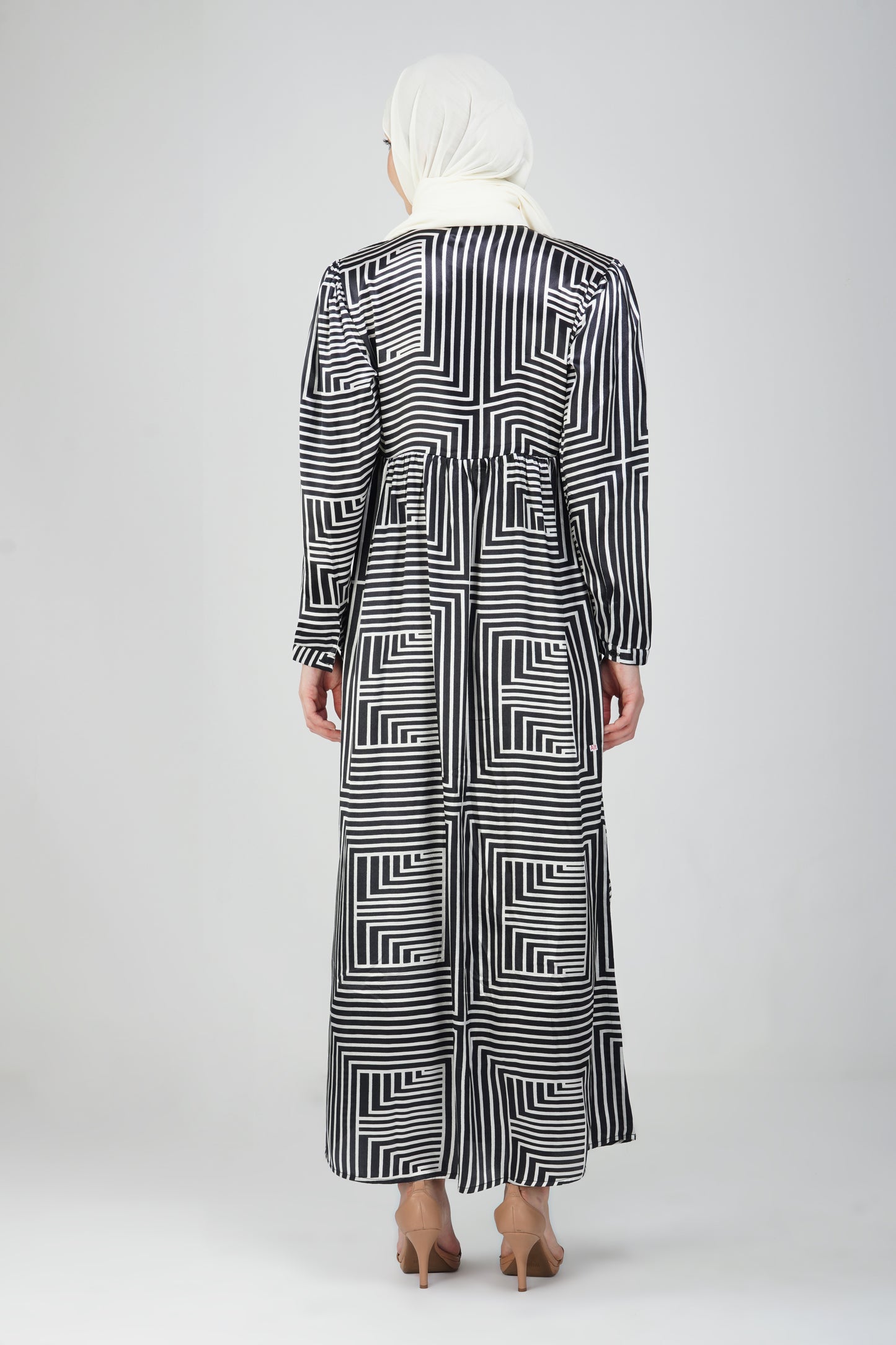 Square geometric maxi dress